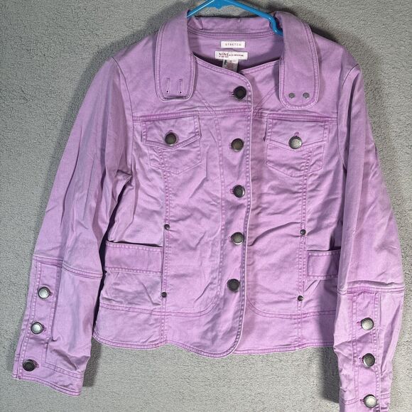 Nine & Co Weekend By Nine West Women’s Size 10 Lavender Denim Jacket Stretch - Picture 2 of 8
